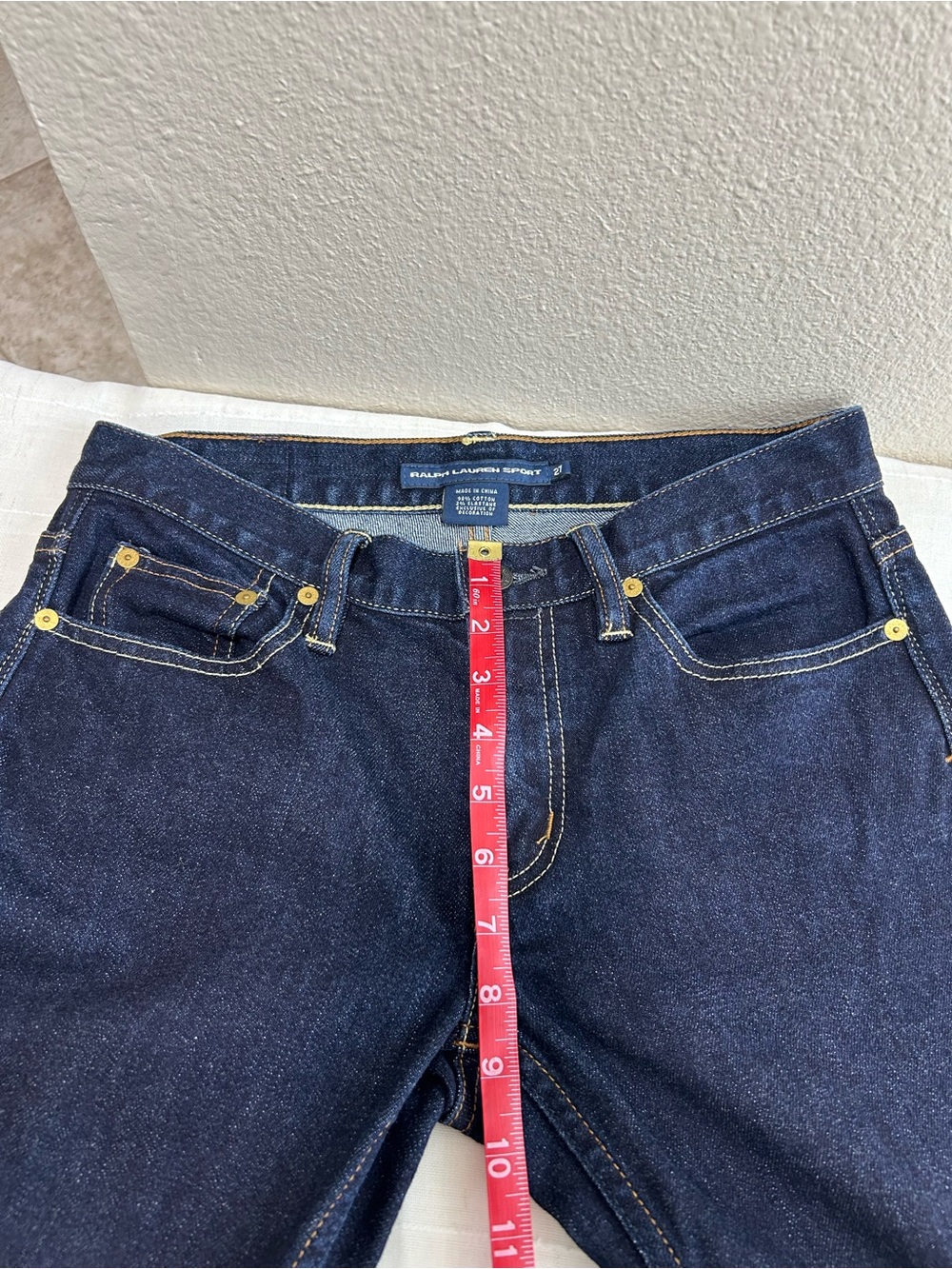Ralph Lauren Sport Thompson 650 Cotton Blend‎ Dark Blue Mid Rise Skinny Jeans 27 - Picture 14 of 16